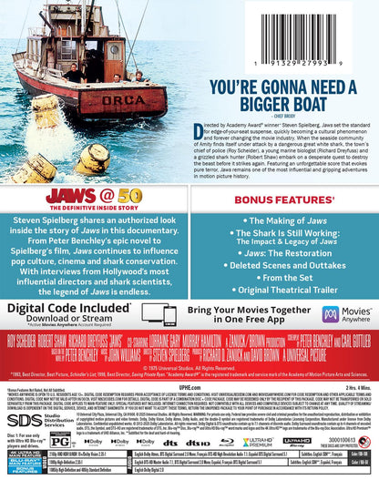 Jaws - 50th Anniversary - Limited Edition Steelbook (4K UHD + Blu-ray+ Digital)