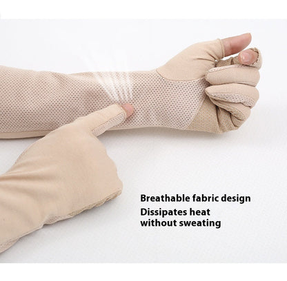 Women's Thin Cotton Sun Protection Gloves