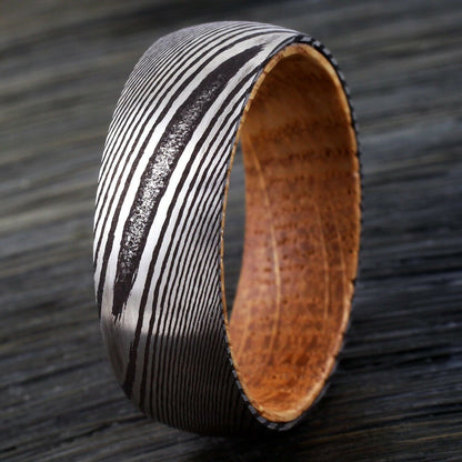 Laser Damascus Tungsten Ring