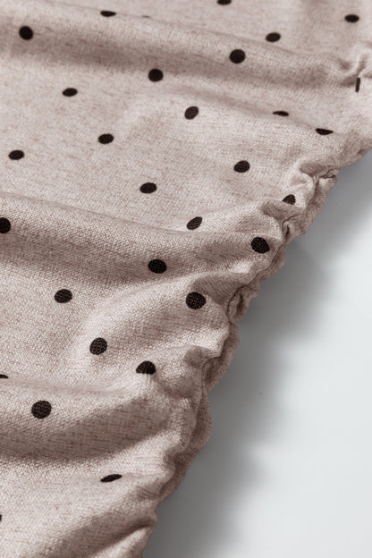 Polka Dot Boat Neck Knit Long Sleeve