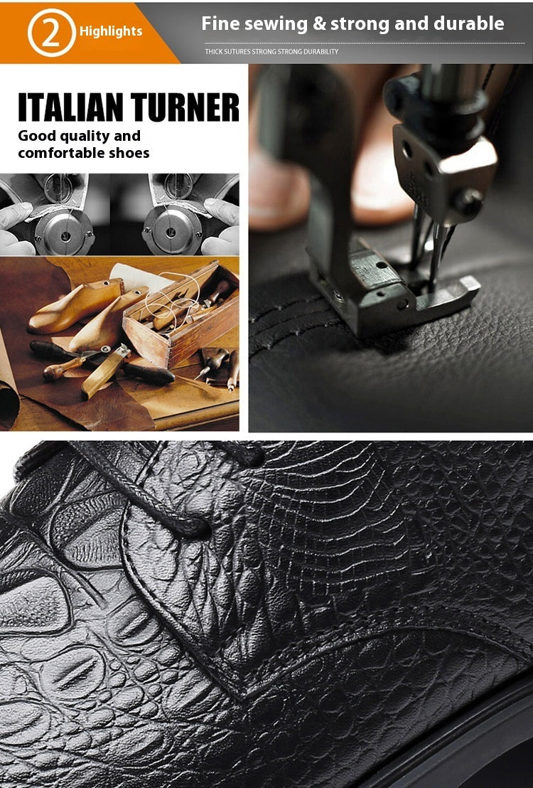 Heightened Breathable Leather Formal Shoes