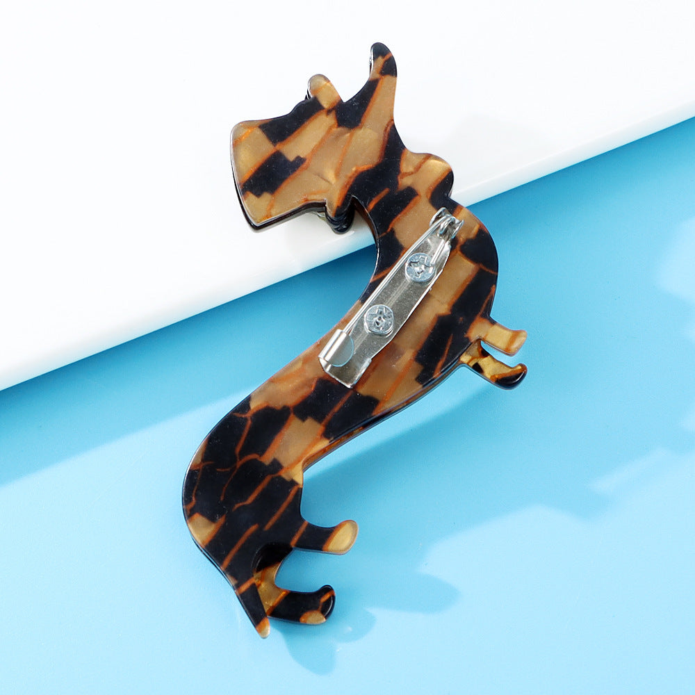 Fashion Acrylic Acetate Dachshund Dog Brooch