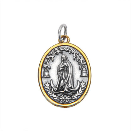 S925 Lady Portrait Cross Pendant