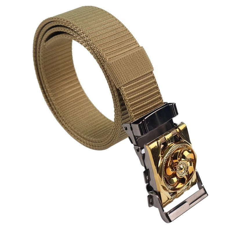 Men's Canvas Smooth Buckle Nylon Pant Belt