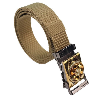 Men's Canvas Smooth Buckle Nylon Pant Belt
