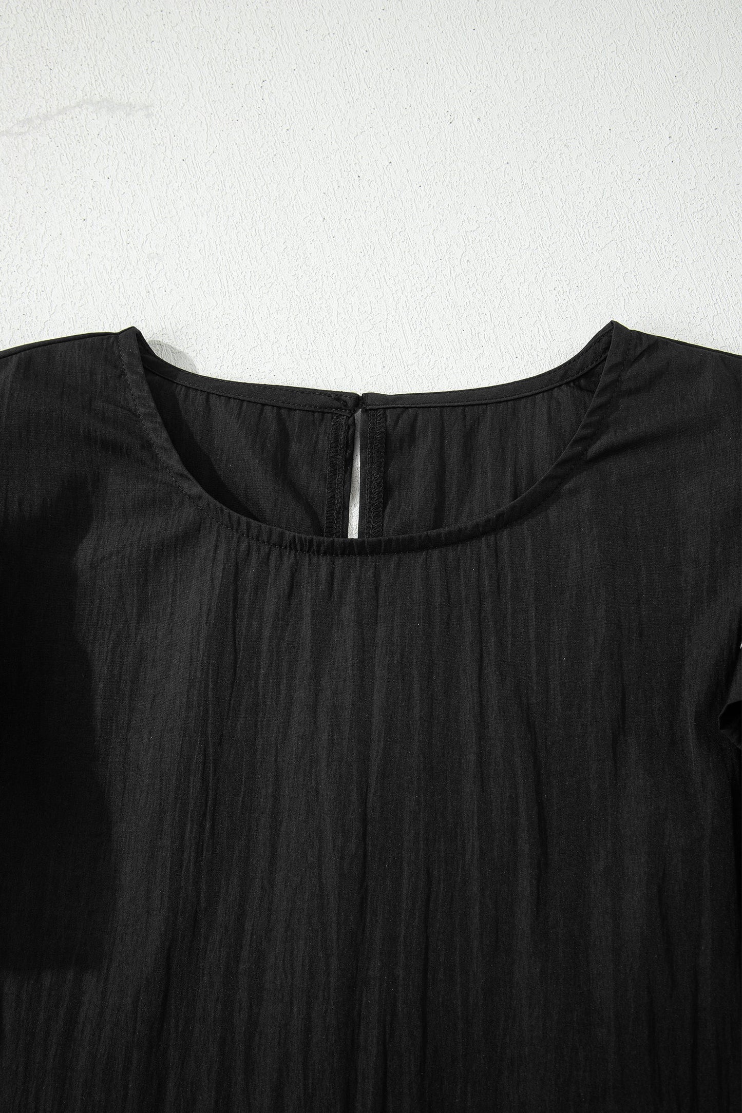 Contrast Trim Ruffle Short Sleeve Blouse
