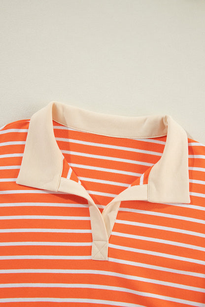 Colorblock Collared Drop Shoulder Sweatshirt
