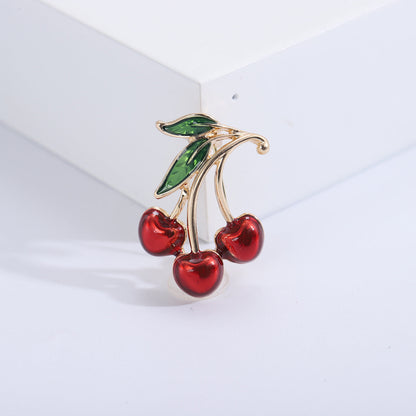Red Dripping Cherry Clothing Brooch