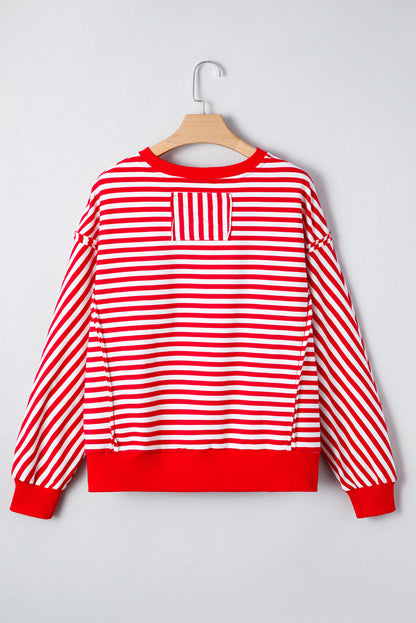 Stripe Reverse Seam Drop Shoulder Top
