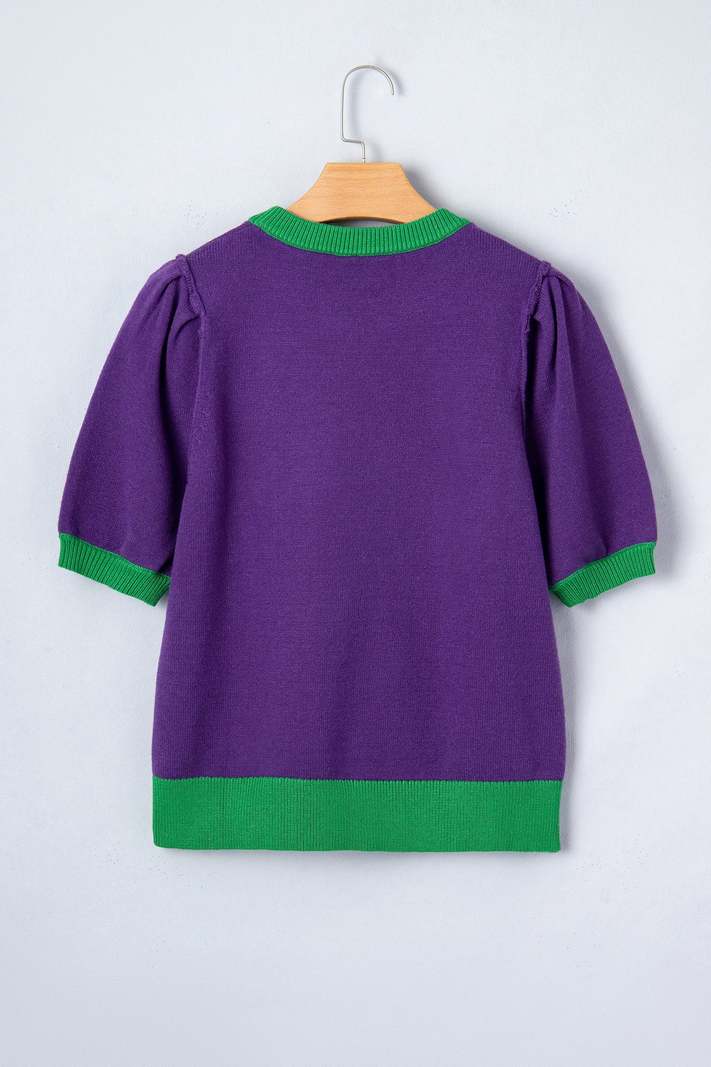 Mardi Gras Tinsel Graphic Short Sleeve Sweater