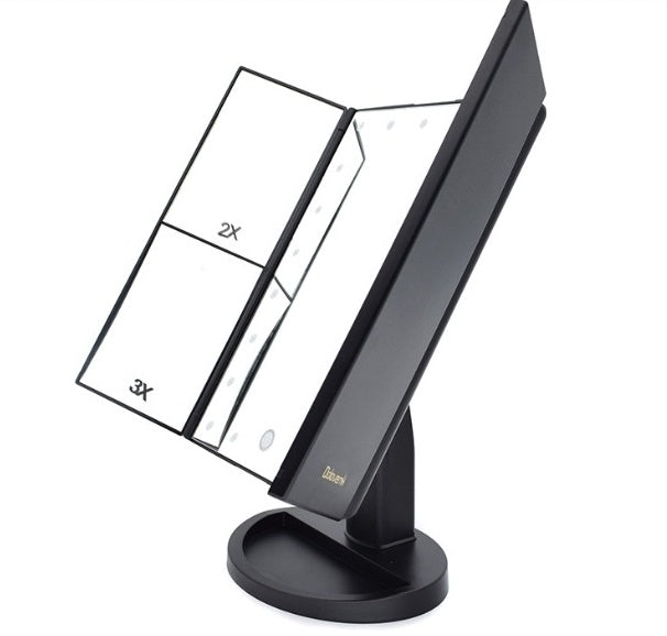 Foldable Magnifying Makeup Mirror with Lamp