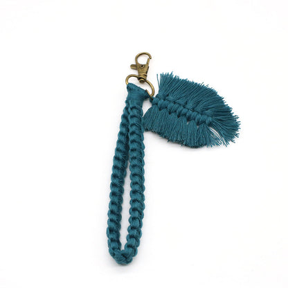 Handwoven Leaf Keychain Pendant