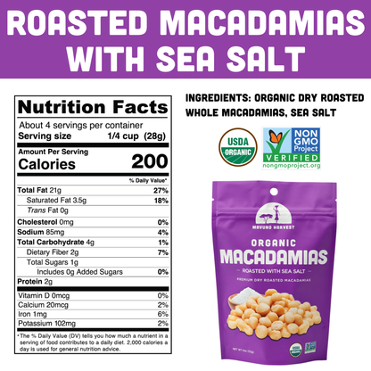 Organic Dry Roasted Macadamias with Sea Salt