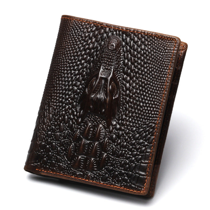 Men's Retro Crocodile Pattern Wallet