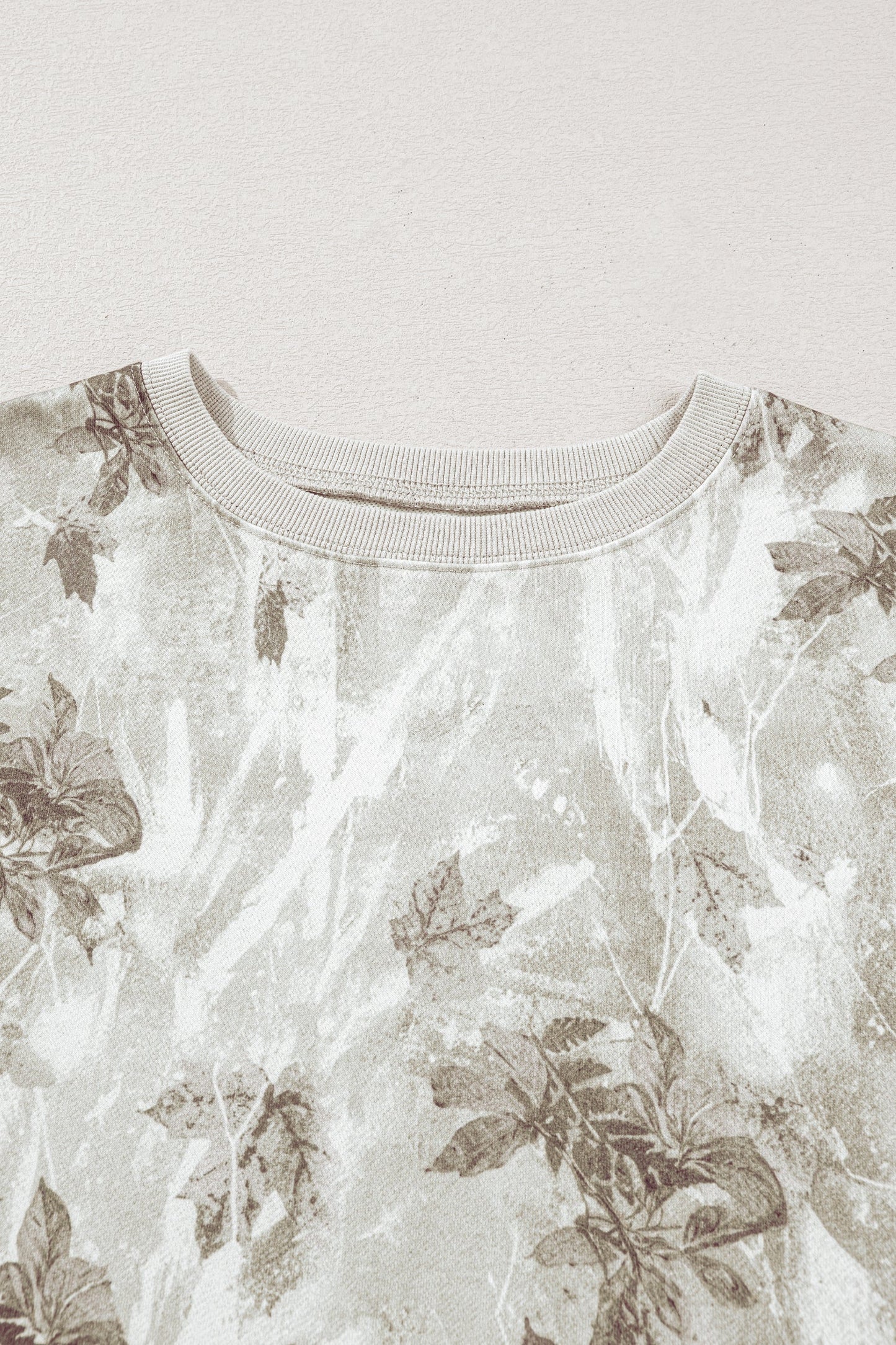 Leafy Camo Reverse Seam Patchwork Baggy Sweatshirt