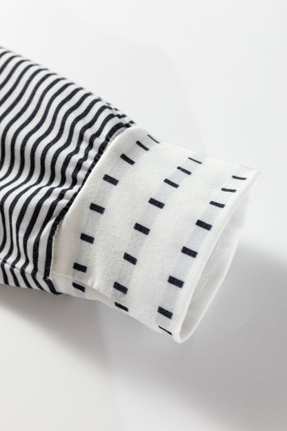 Stripe Raglan Patchwork Long Sleeve Top