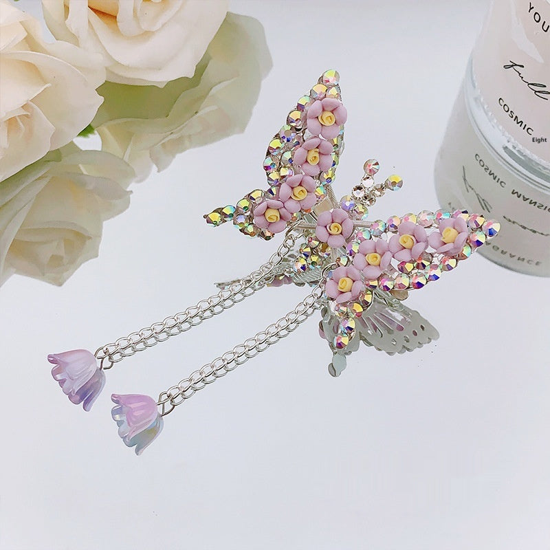 Children's Moving Butterfly Barrettes Super Fairy Side