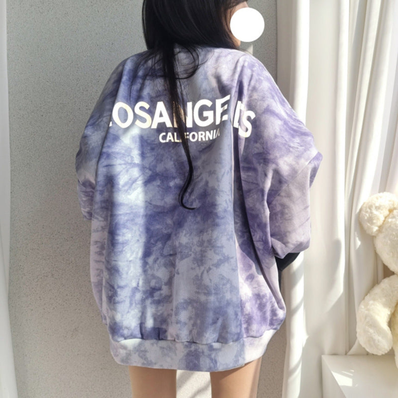 Korean Tie-Dyed Loose Cotton Sweater