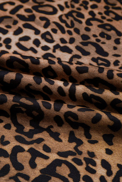 Leopard Contrast Trim Top and Pants Set