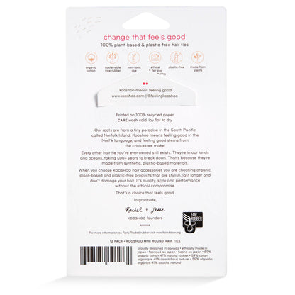 Plastic-free Round Hair Ties - Mini 12-pack - Dark Hues