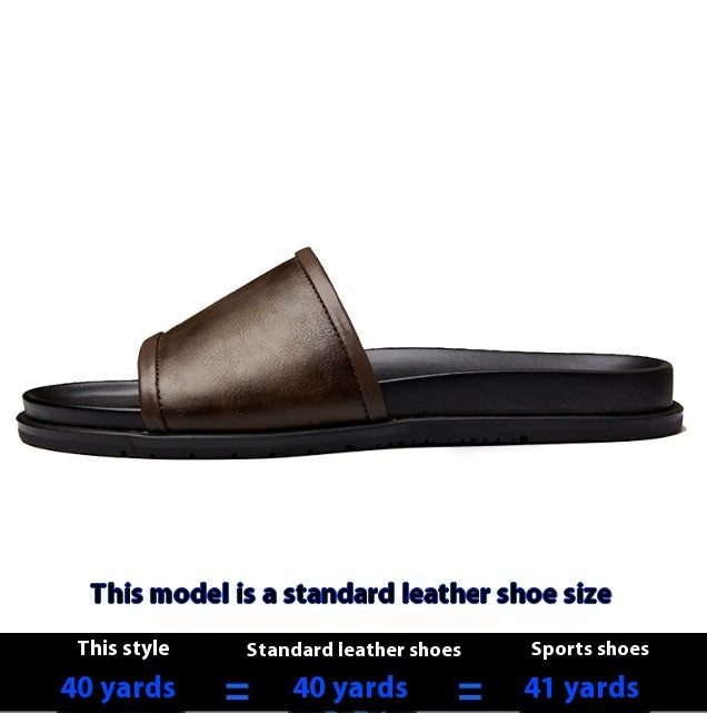 Men's Genuine Leather Outdoor Non-slip Summer Slippers