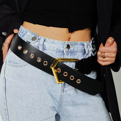 Elastic Black Metal Belt for Fashion Embellishment