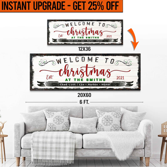 Upgrade Your 'Christmas Sign' (Style 2) Canvas To 20x60 Inches