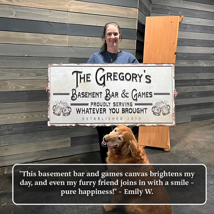 Personalized Basement Bar Sign: Rustic Modern Decor for Your Home Bar – Perfect Last Minute Anniversary Gift for Him
