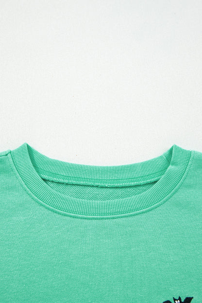 Halloween Ghost Embroidered Sweatshirt