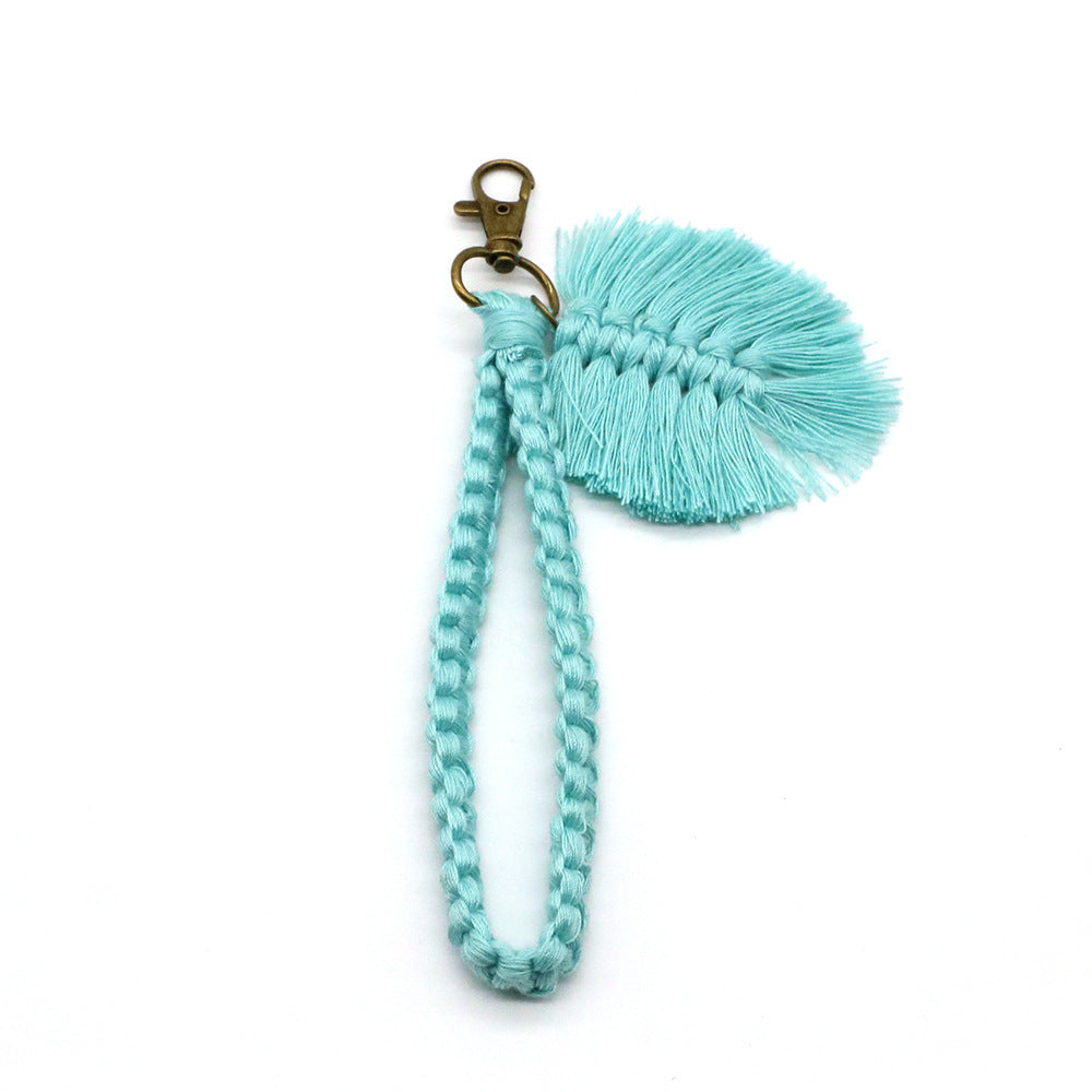 Handwoven Leaf Keychain Pendant