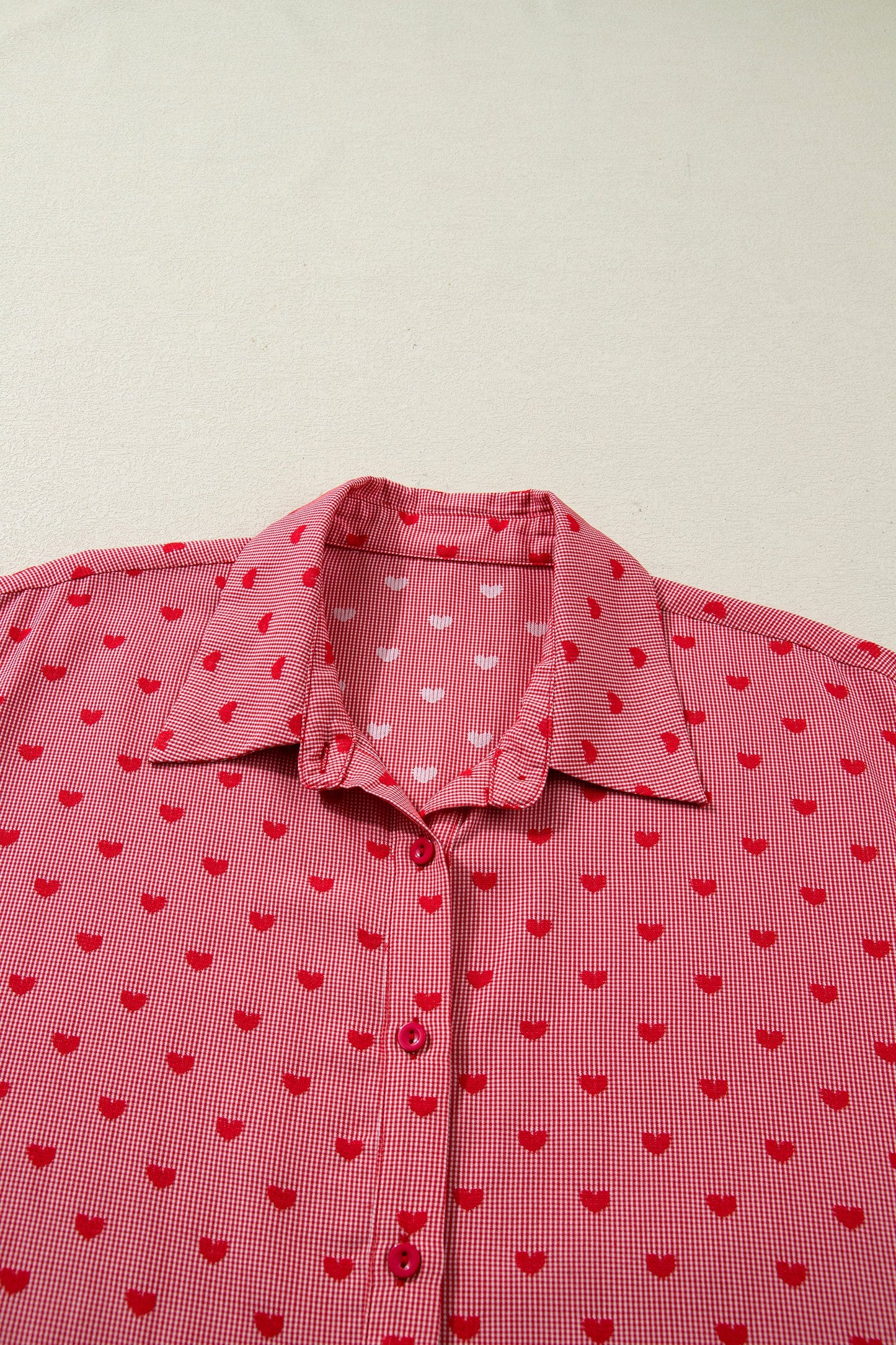 Valentine Heart Shape Loose Half Sleeve Shirt