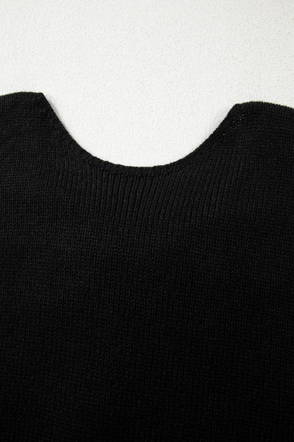 Bow Tie Backless Bubble Sleeve Sweater