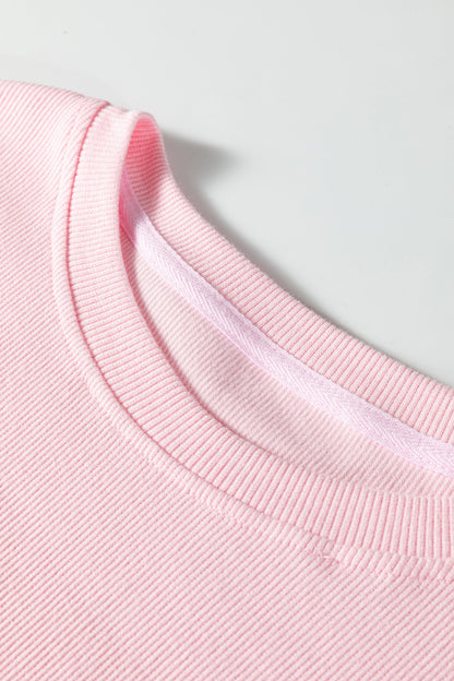 Drop Shoulder Sweatshirt with 3D Heart Detail