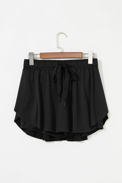 Drawstring Elastic Waistband Lined Tennis Skorts