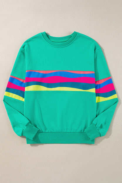 Stripe Patchwork Long Sleeve Top