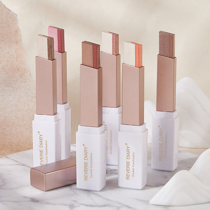 Lazy Eyeshadow Stick: Gradient Shimmer, Double Color, Waterproof