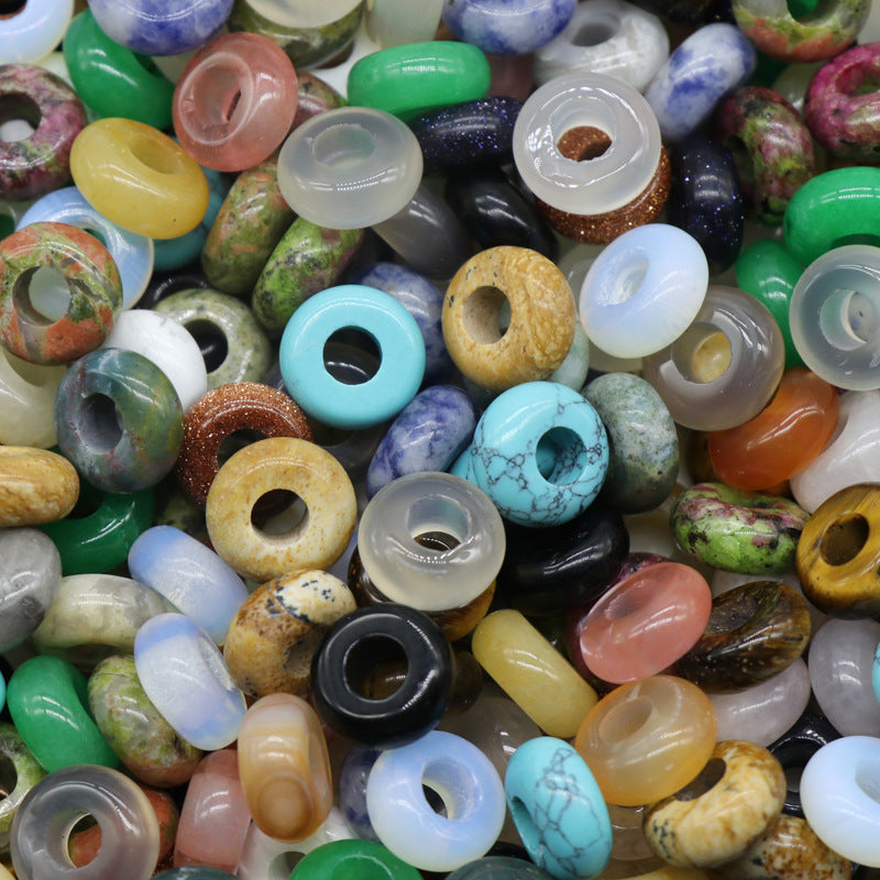 Large Hole Crystal Agate Jade Abacus Beads