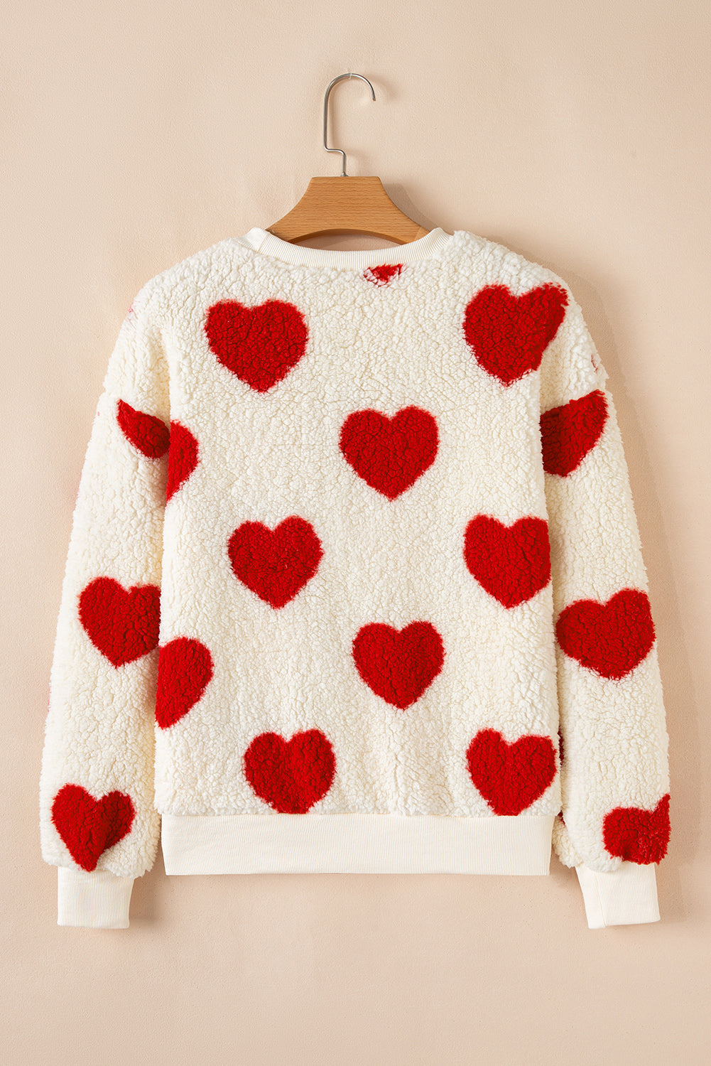 Valentine Heart Fleece Drop Shoulder Sweatshirt