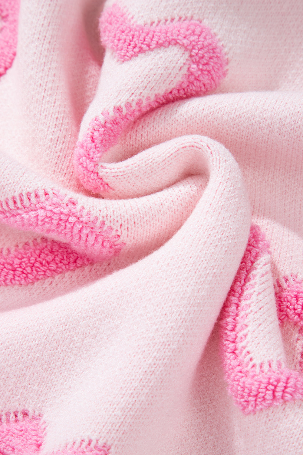 Valentine Heart Bubble Sleeve Baggy Sweater