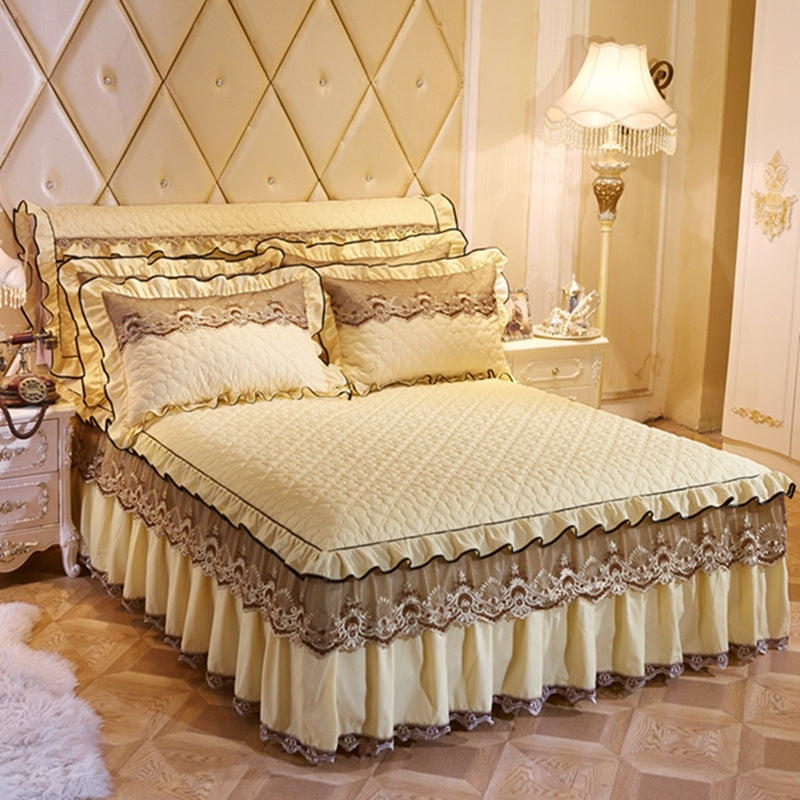 Lace Quilted Bed Skirt 1.8m Simmons Cover