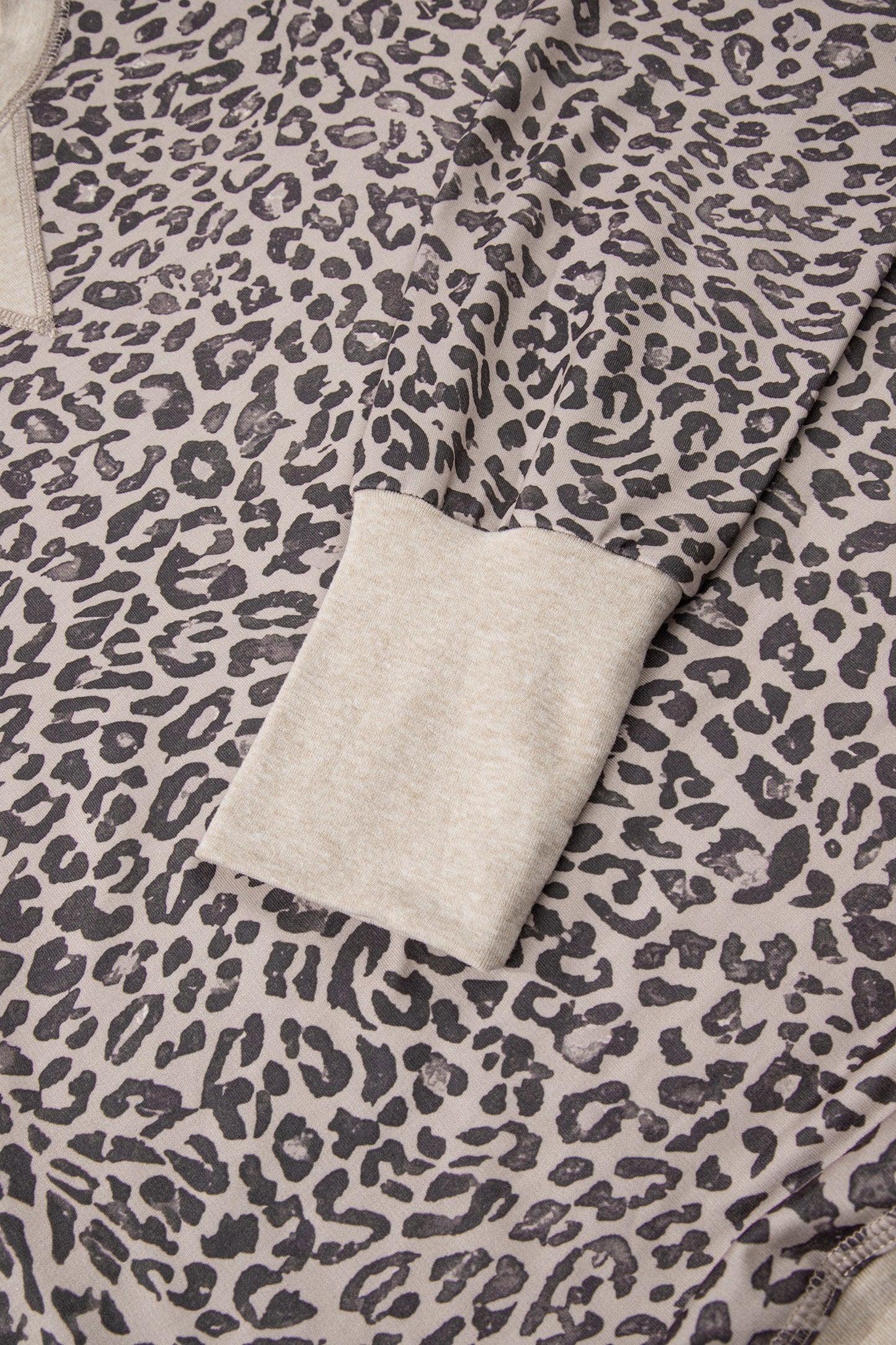 Leopard Patchwork Crew Neck Sweatshirt