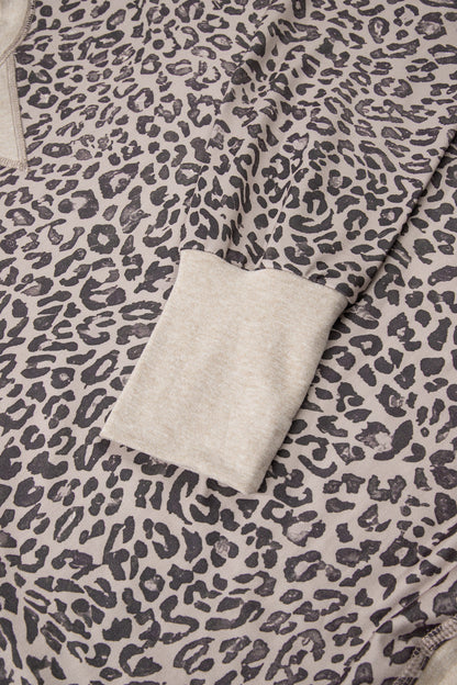 Leopard Patchwork Crew Neck Sweatshirt