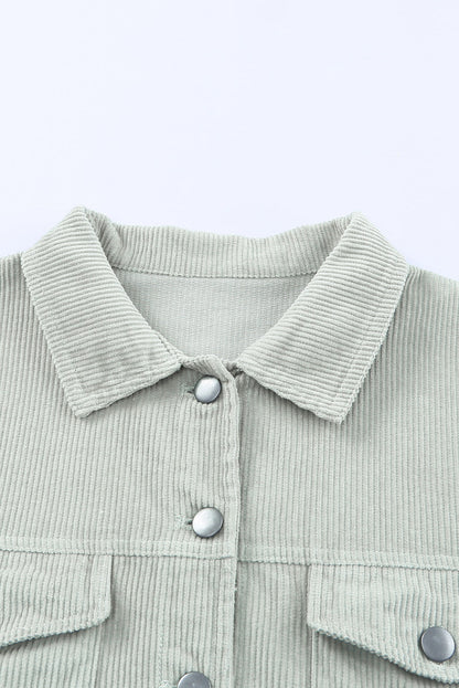 Raw Hem Crop Corduroy Jacket