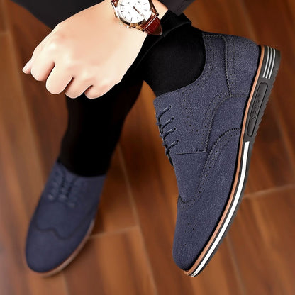 New Men's Casual Matte Low-top Suede Leather Shoes