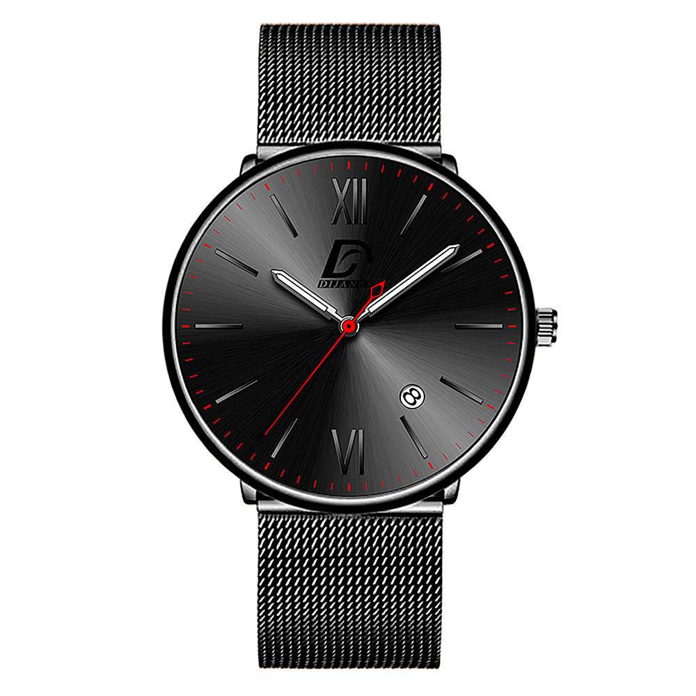 Men's Stainless Steel Calendar Watch