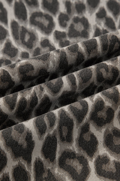Leopard Denim Straight Leg Jeans