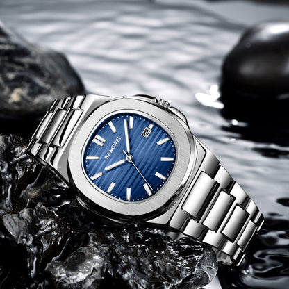 Fashion Steel Belt Calendar Luminous Watch Men