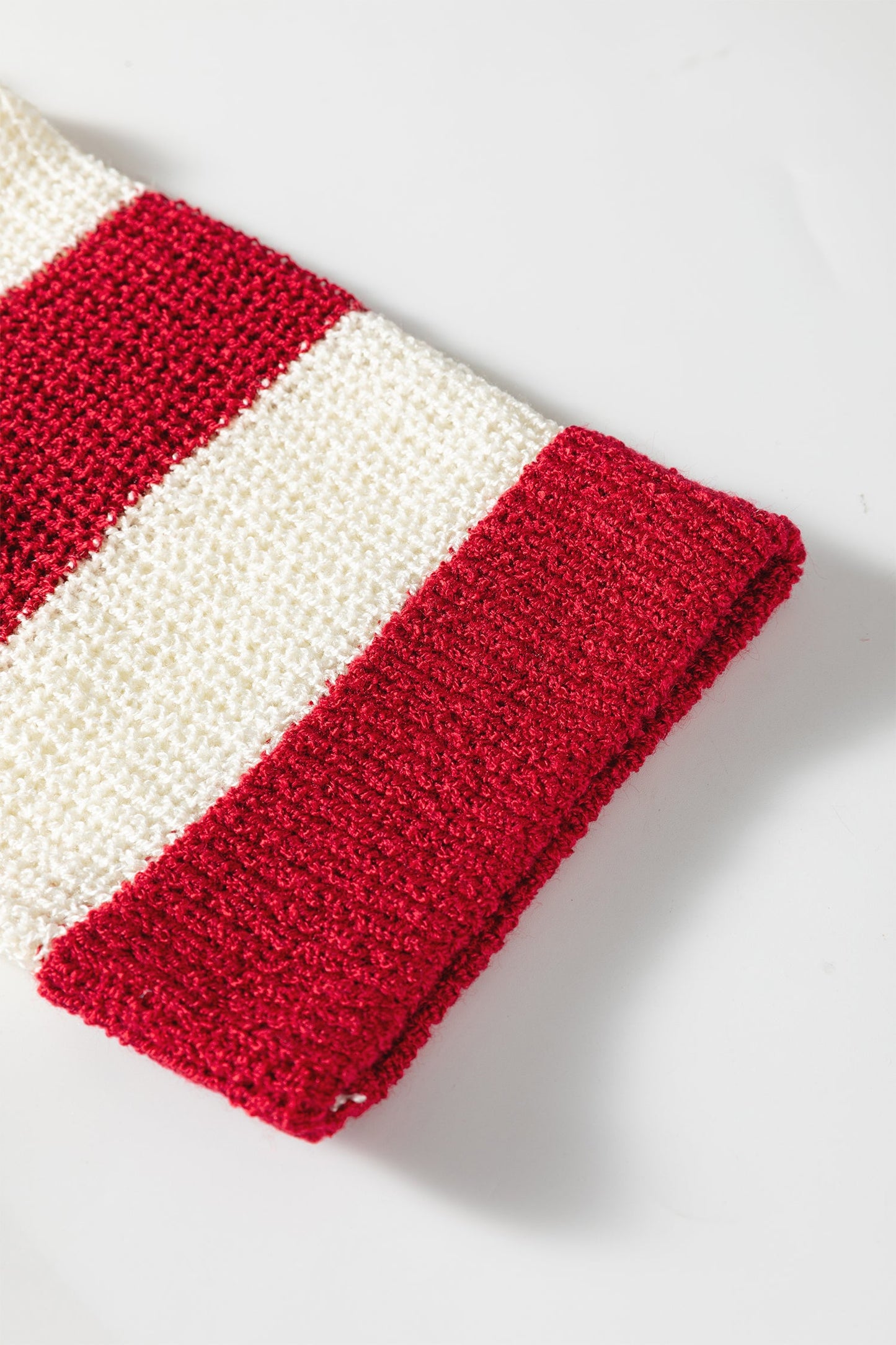 Colorblock Stripe V-Neck Bracelet Sleeve Sweater