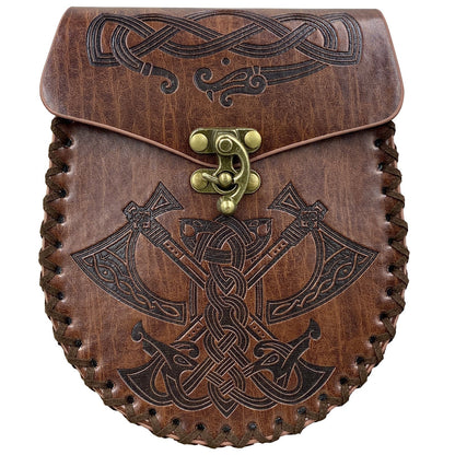 Vintage Viking Coin Purse: Medieval Belt Bag Style