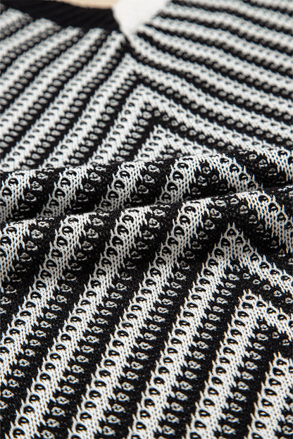 Contrast Chevron Knit V-Neck Sweater Vest